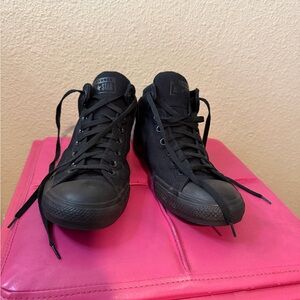 Converse Black Mid-Top Sneakers - Black/Black